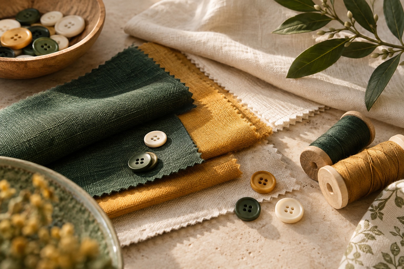 Childrenswear material and design context still life