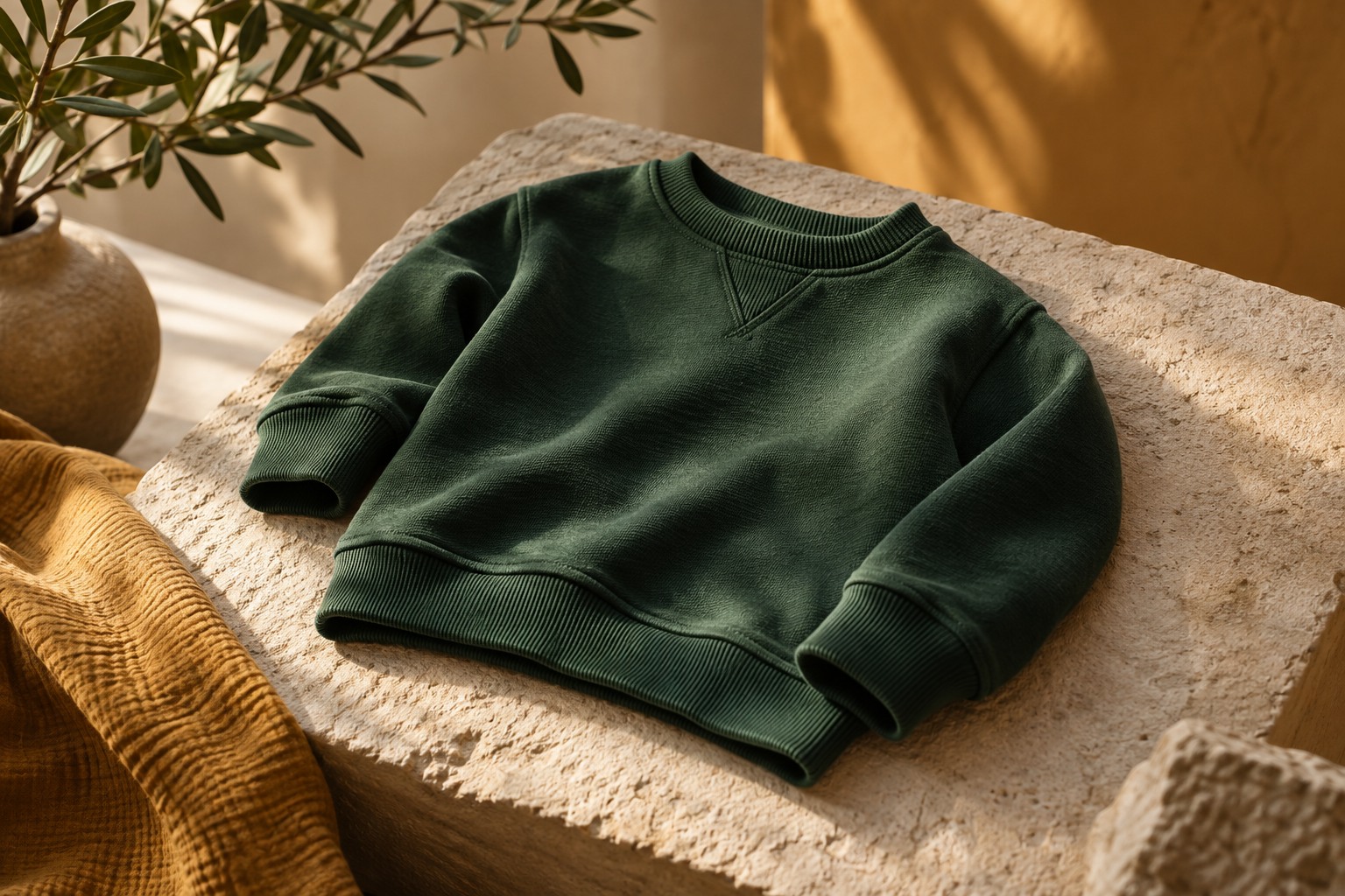 Everyday sweatshirt — a distinct close-up concept composition