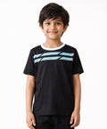 BLACK ENGLAND STRIPE SHORT SLEEVE T-SHIRT - BLACK