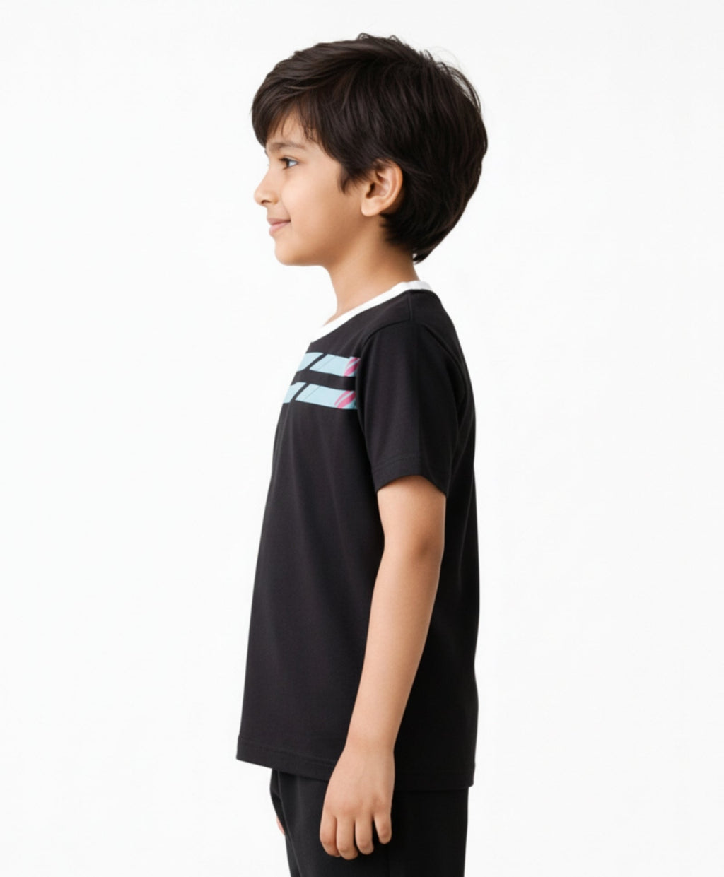 BLACK ENGLAND STRIPE SHORT SLEEVE T-SHIRT - BLACK