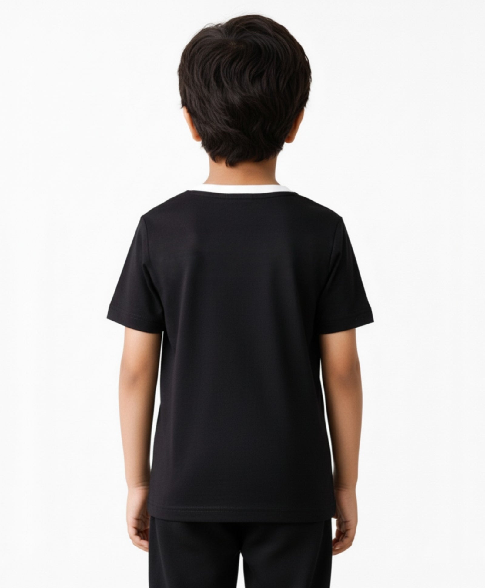 BLACK ENGLAND STRIPE SHORT SLEEVE T-SHIRT - BLACK