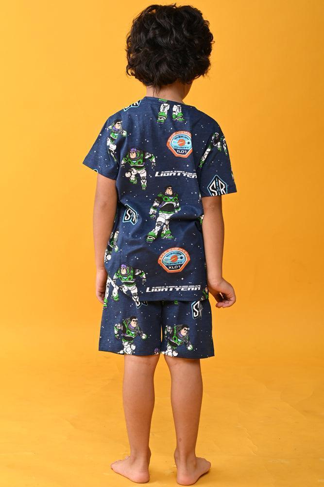 ASTRONAUT SLEEPWEAR SHORTS SET - BLUE