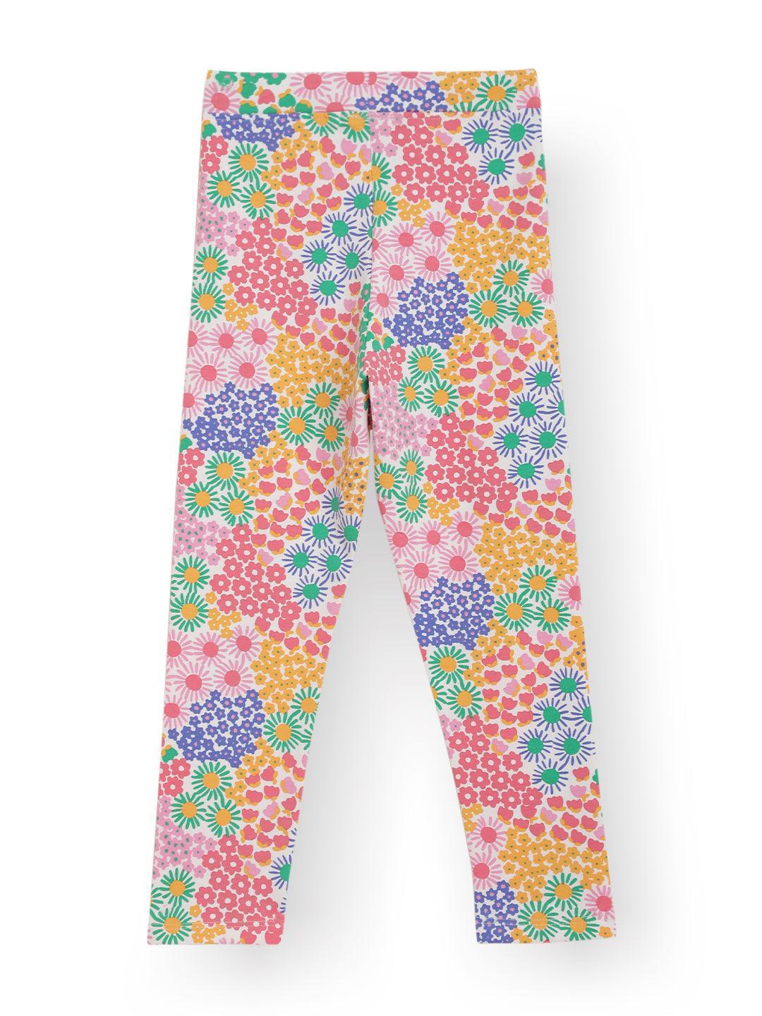 FLOWERS GIRLS LEGGING - PINK