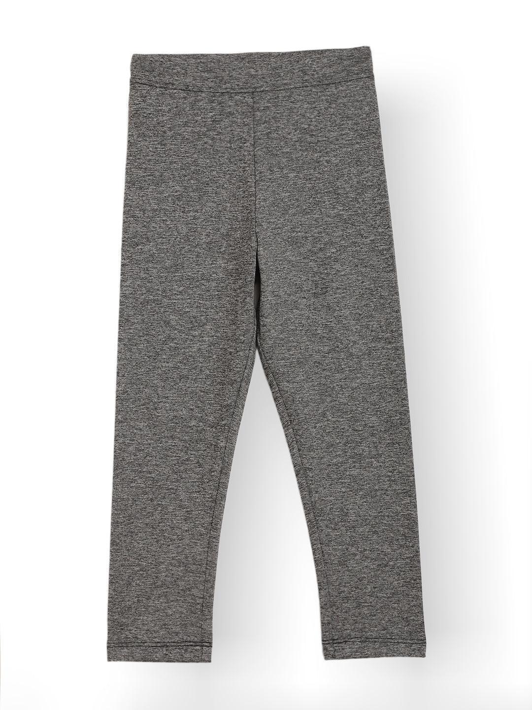 BLACK MELANGE SPORTY LEGGINGS - BLACK