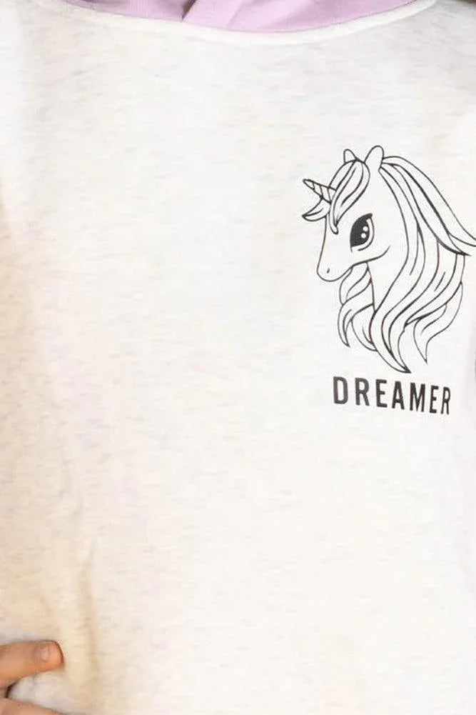 DREAMER HOODIE FLEECE SWEATSHIRT - ECRU MELANGE