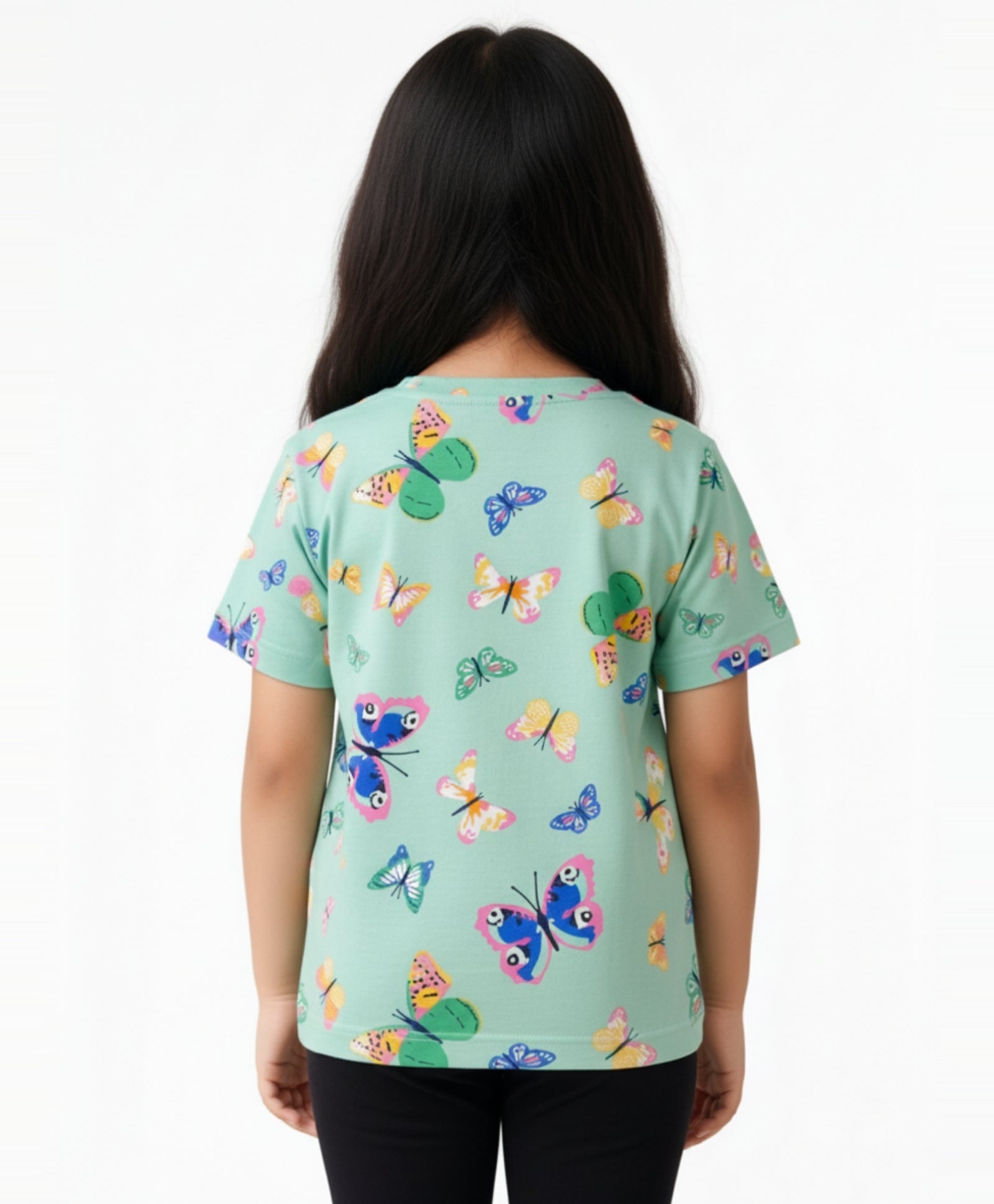 BUTTERFLY SHORT SLEEVES T-SHIRT - GREEN