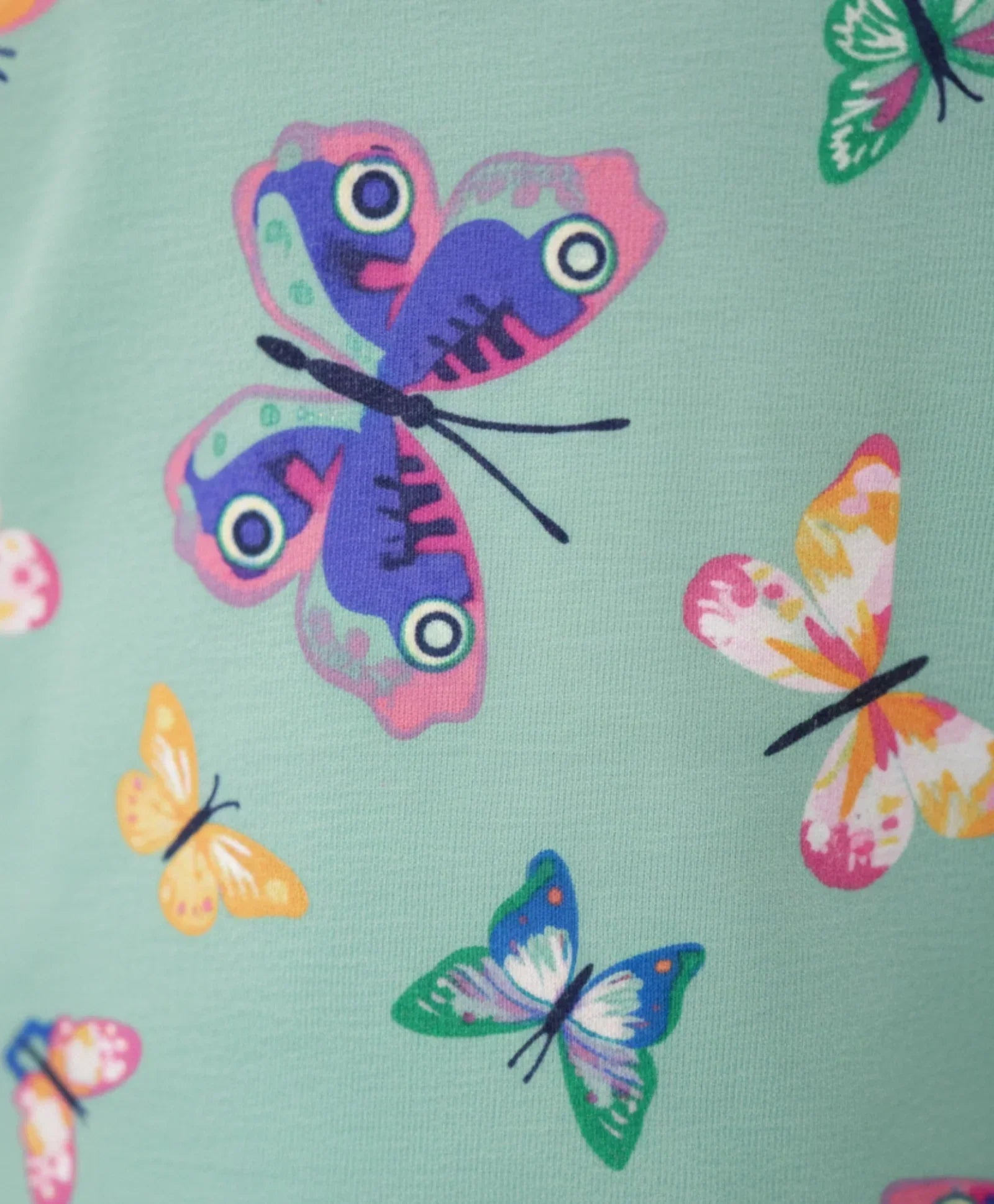 BUTTERFLY GREEN LONG SLEEVES PYJAMA SET - GREEN