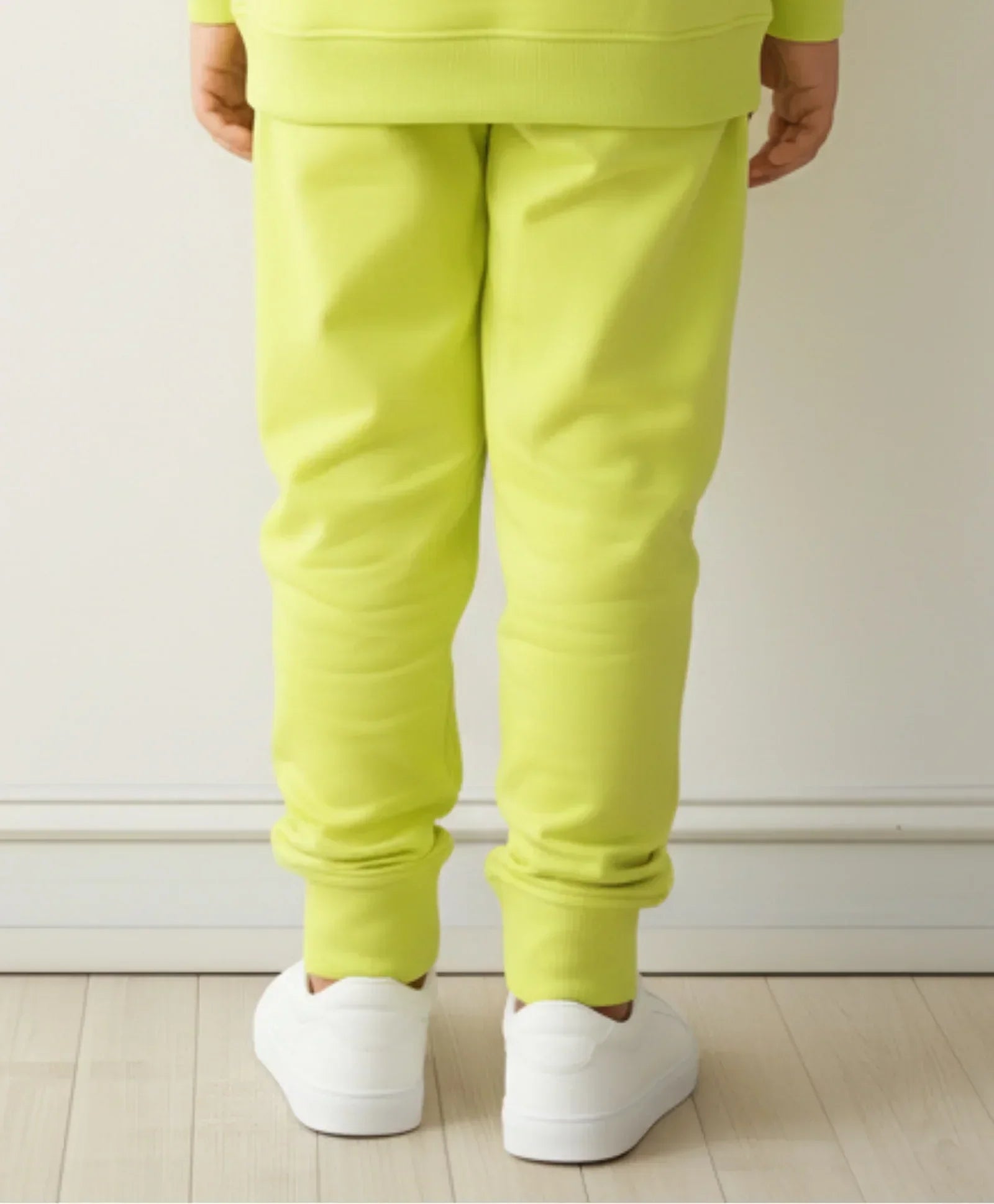 LIME FLEECE GIRLS JOGGER - LIME GREEN