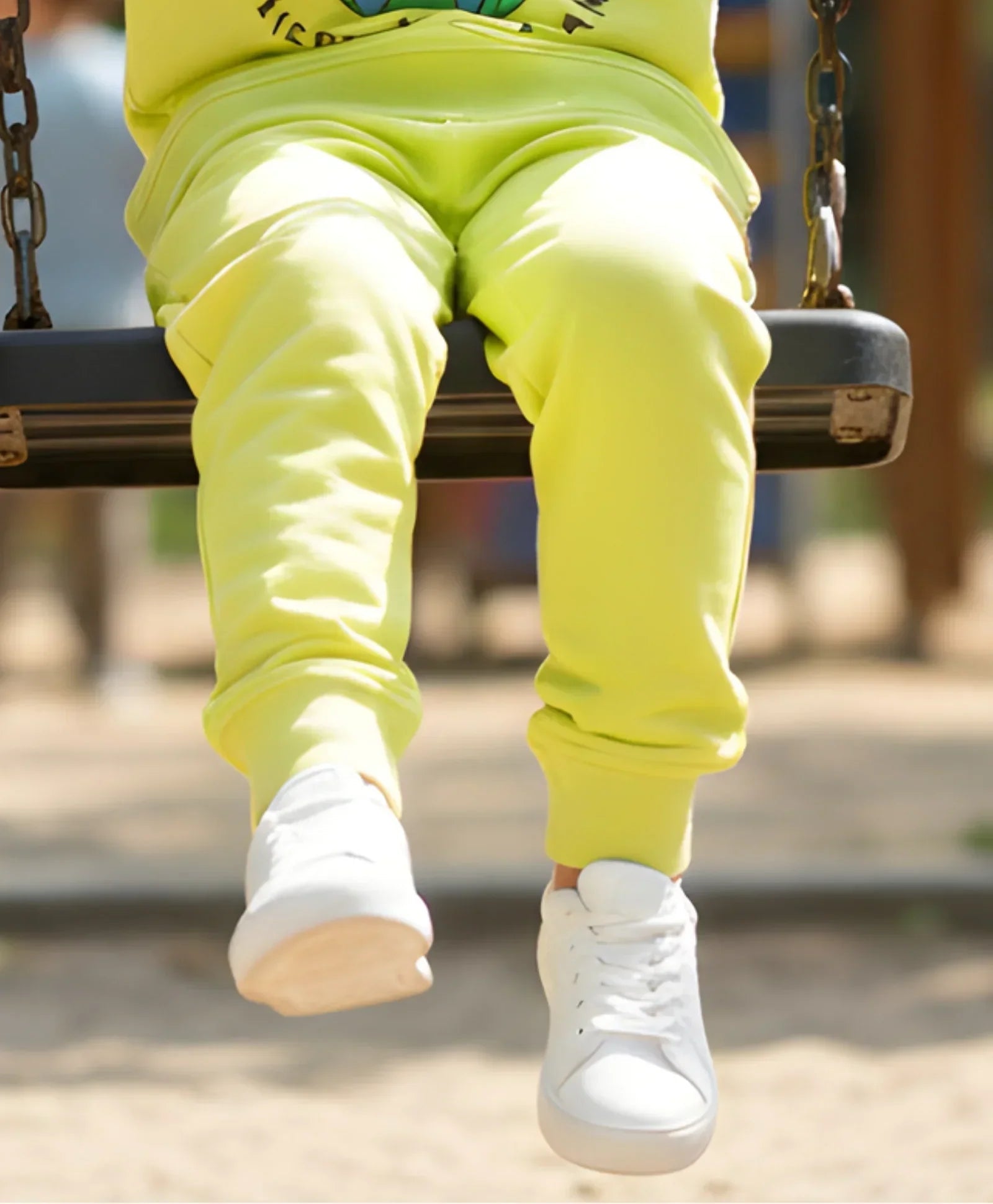 LIME FLEECE GIRLS JOGGER - LIME GREEN