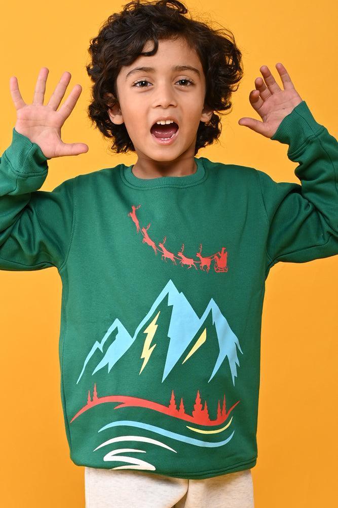 GREEN CHRISTMAS BOYS SWEATSHIRT - GREEN