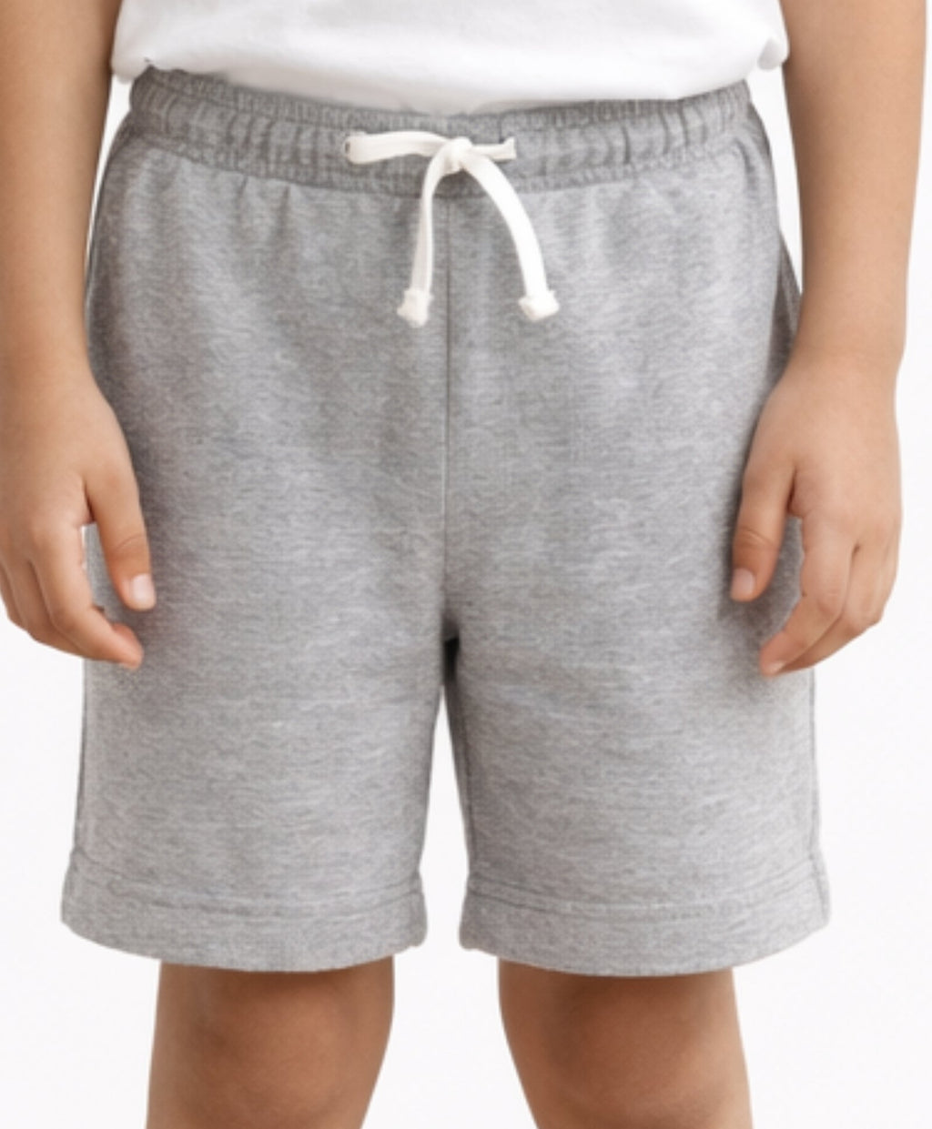 ECRU MELANGE PRINTED BOYS SHORTS - ECRU