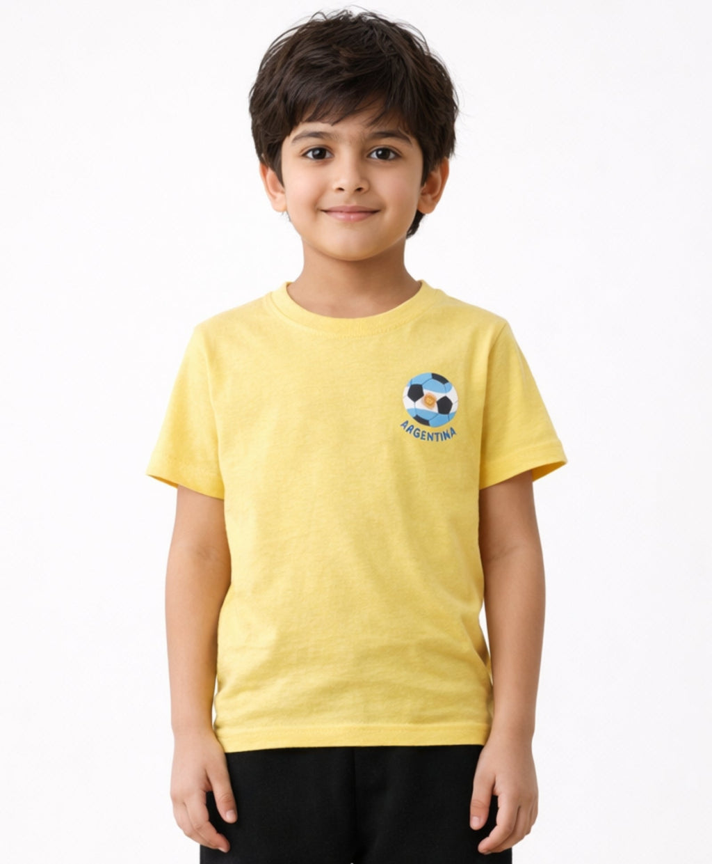 ARGENTINA YELLOW SHORT SLEEVES T-SHIRT - YELLOW