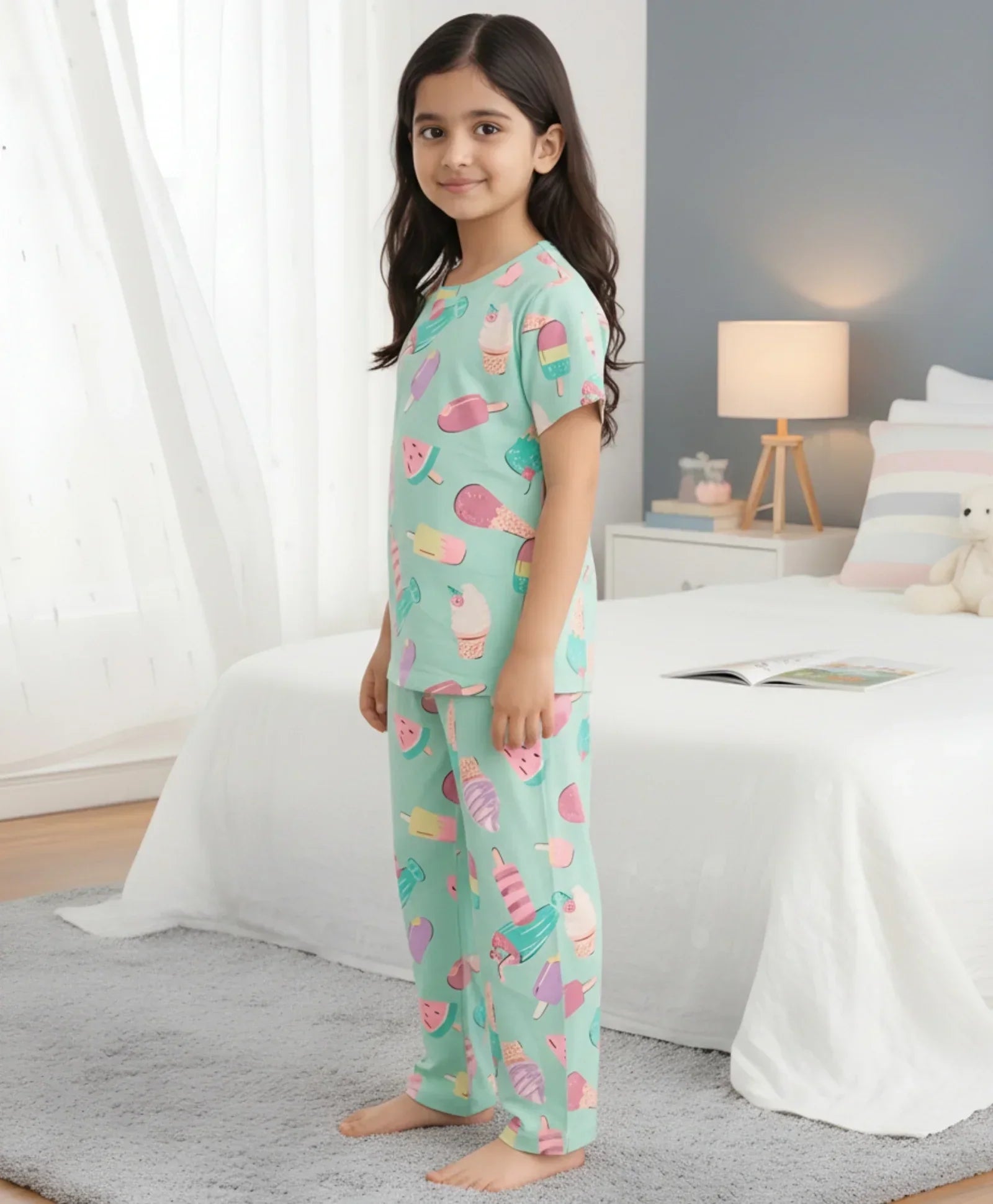 ICECREAM AQUA SHORT SLEEVES PYJAMA SET - AQUA