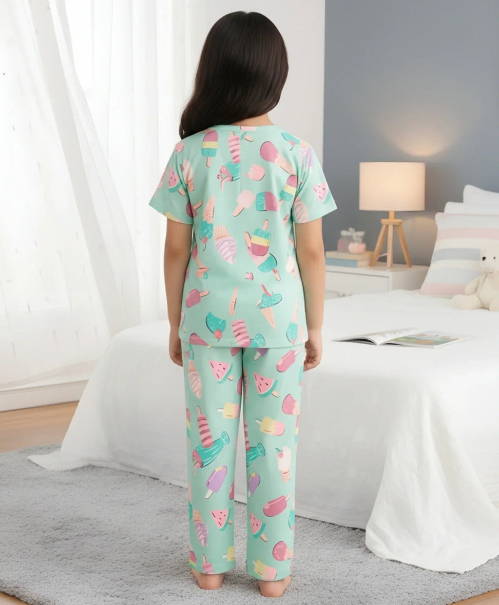 ICECREAM AQUA SHORT SLEEVES PYJAMA SET - AQUA