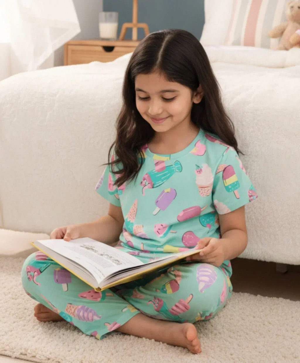 ICECREAM AQUA SHORT SLEEVES PYJAMA SET - AQUA