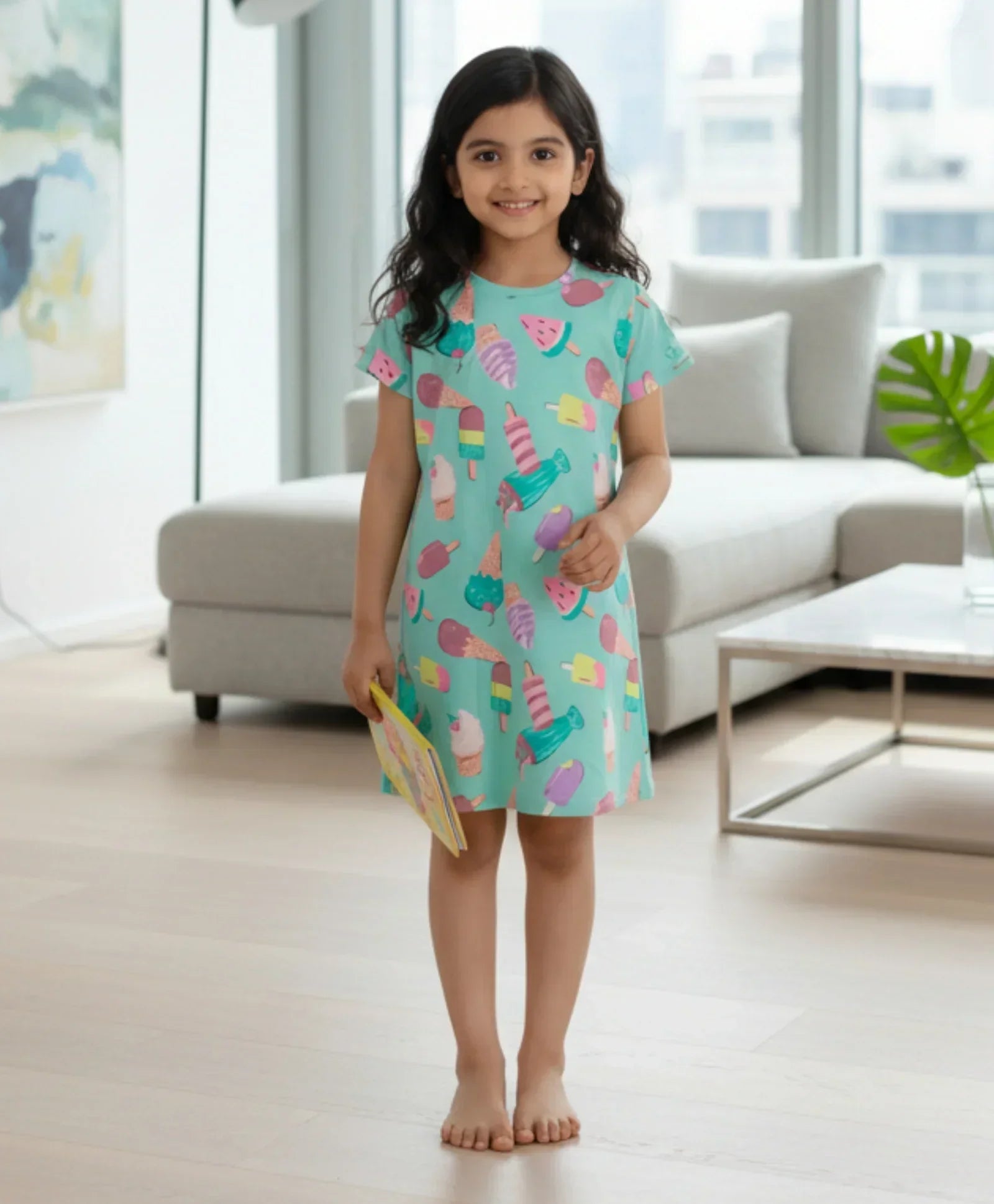 ICECREAM AQUA NIGHT DRESS - AQUA