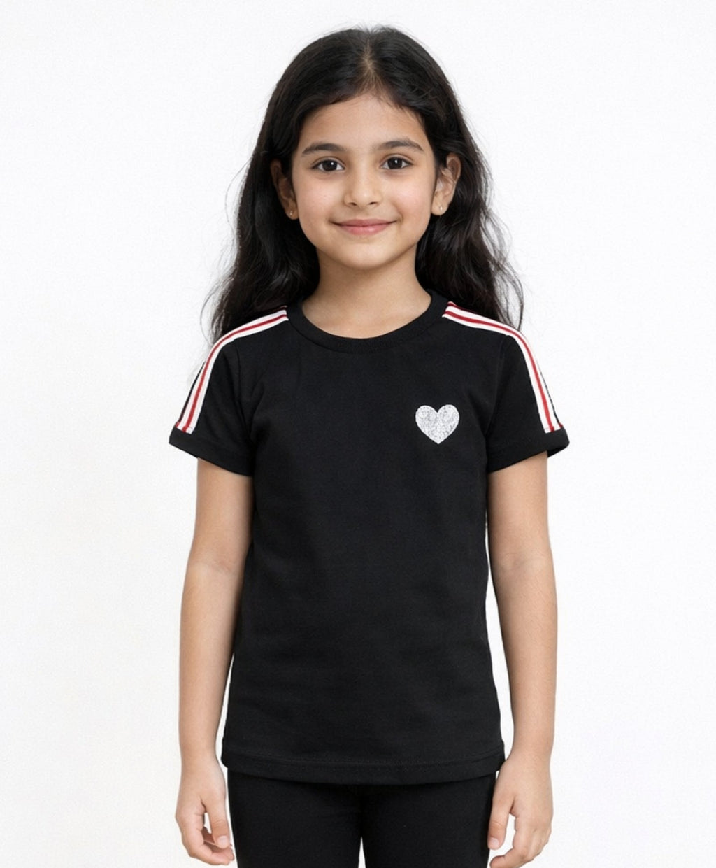 BLACK HEART TOP - BLACK