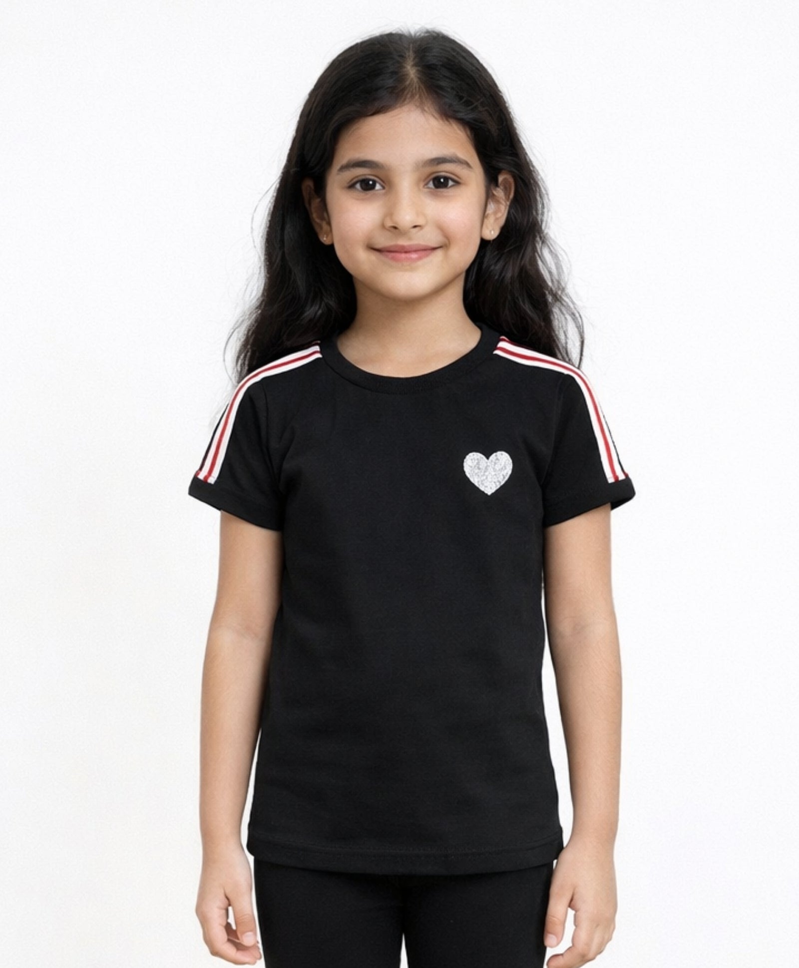 BLACK HEART TOP - BLACK