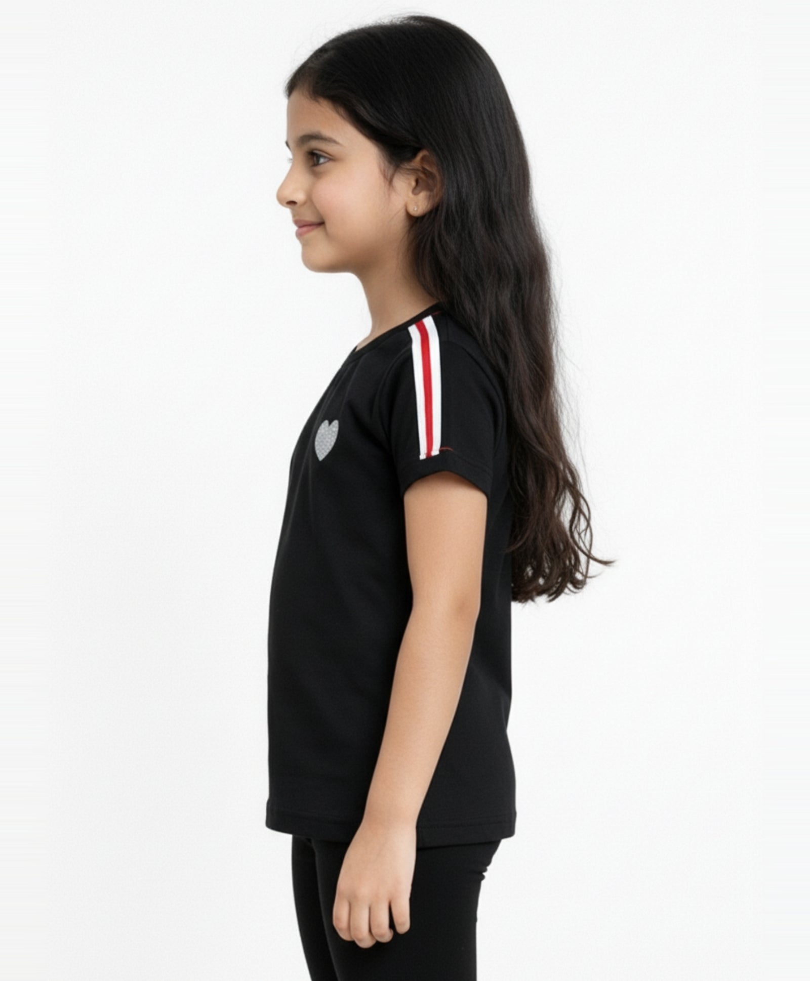 BLACK HEART TOP - BLACK
