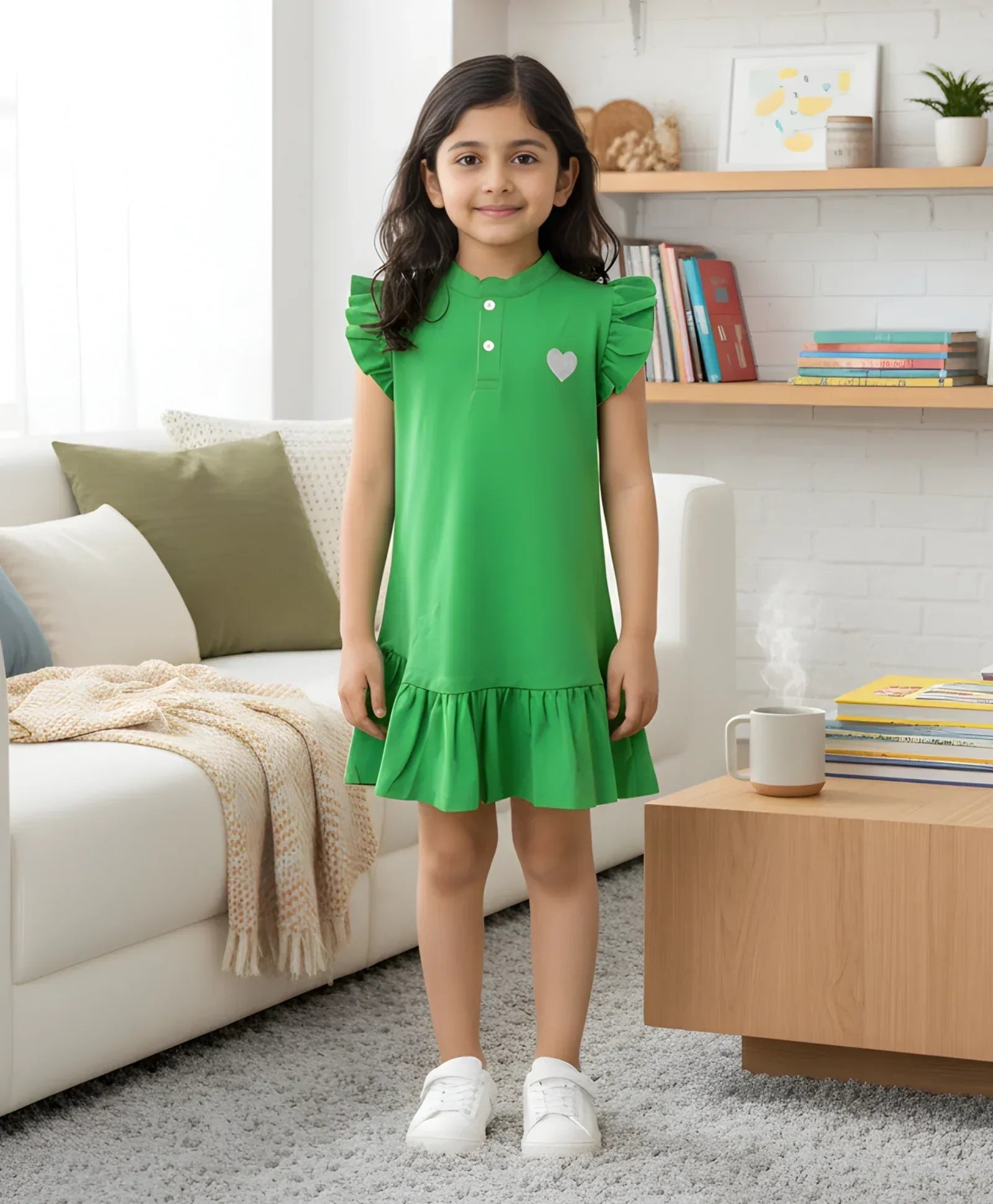 GREEN HEART DRESS - GREEN
