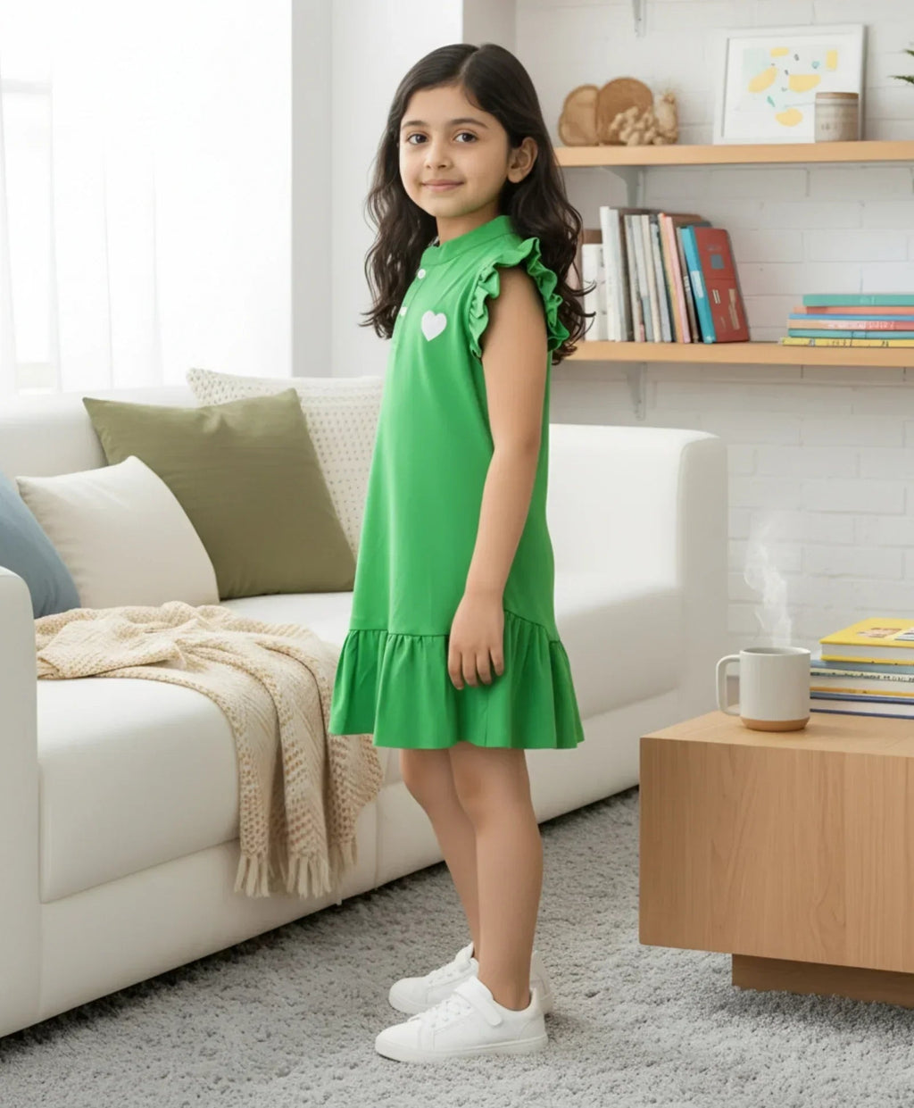 GREEN HEART DRESS - GREEN