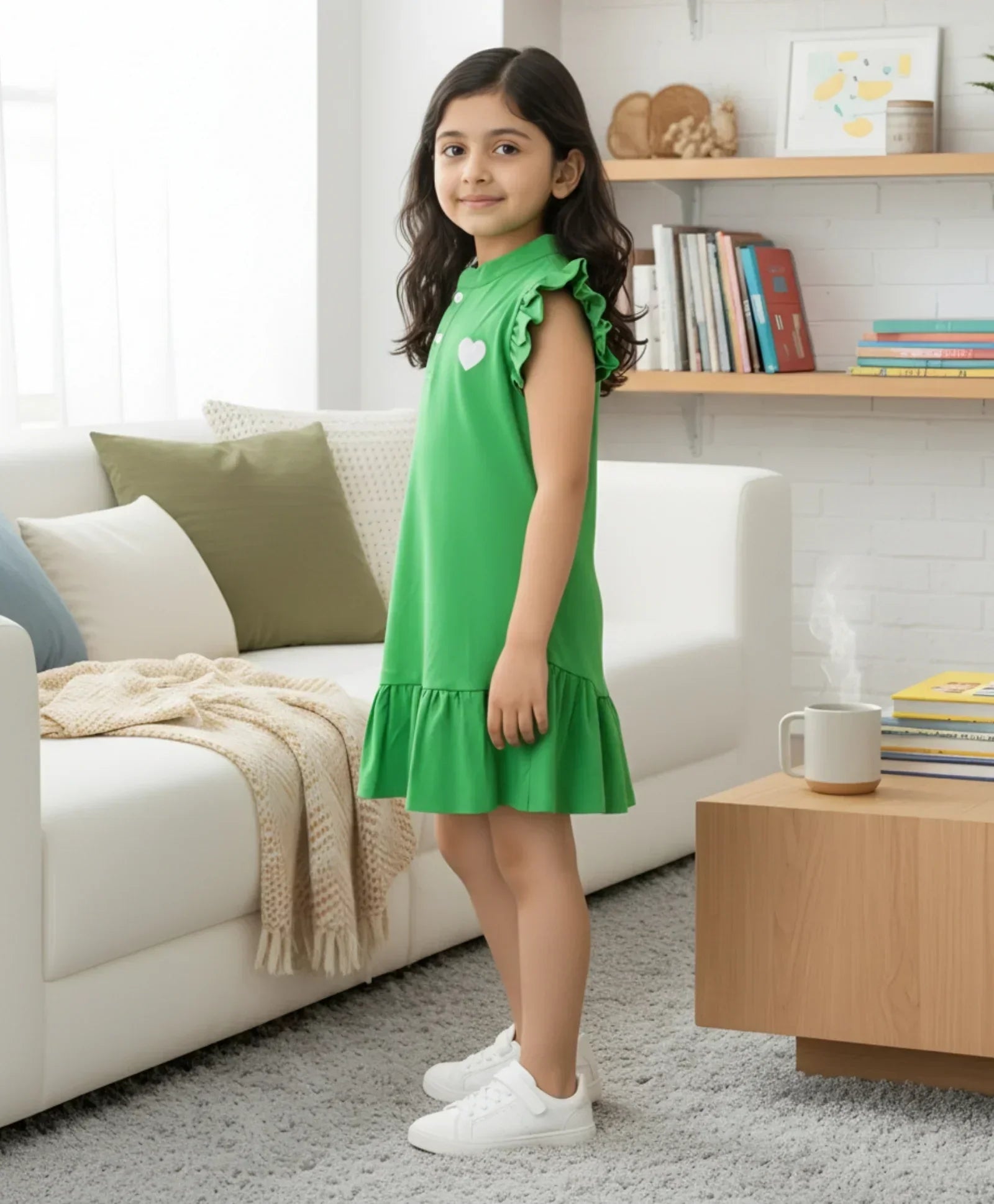 GREEN HEART DRESS - GREEN