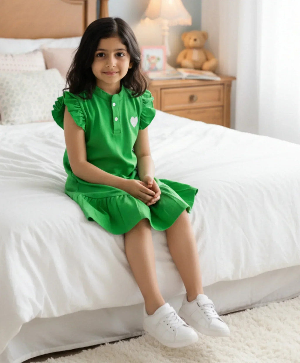 GREEN HEART DRESS - GREEN
