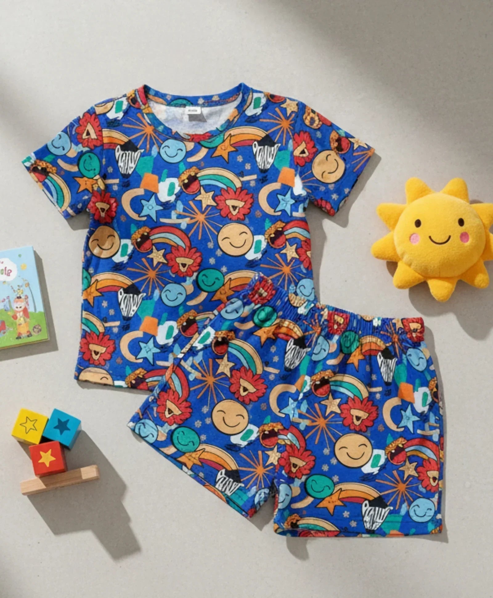 ANIMAL BLUE GIRLS  SLEEPWEAR SHORTS SET - BLUE