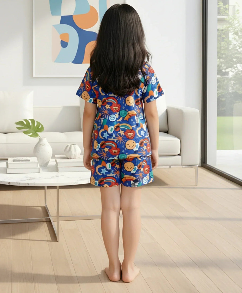 ANIMAL BLUE GIRLS  SLEEPWEAR SHORTS SET - BLUE