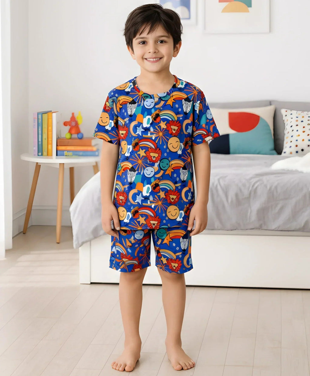 ANIMAL BLUE SLEEPWEAR SHORTS SET - BLUE
