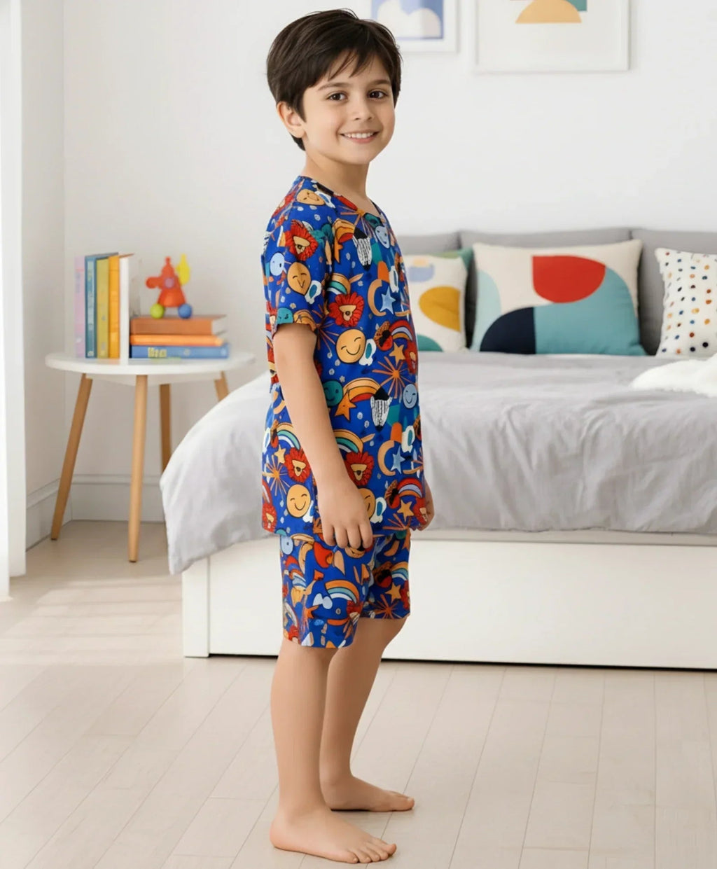ANIMAL BLUE SLEEPWEAR SHORTS SET - BLUE