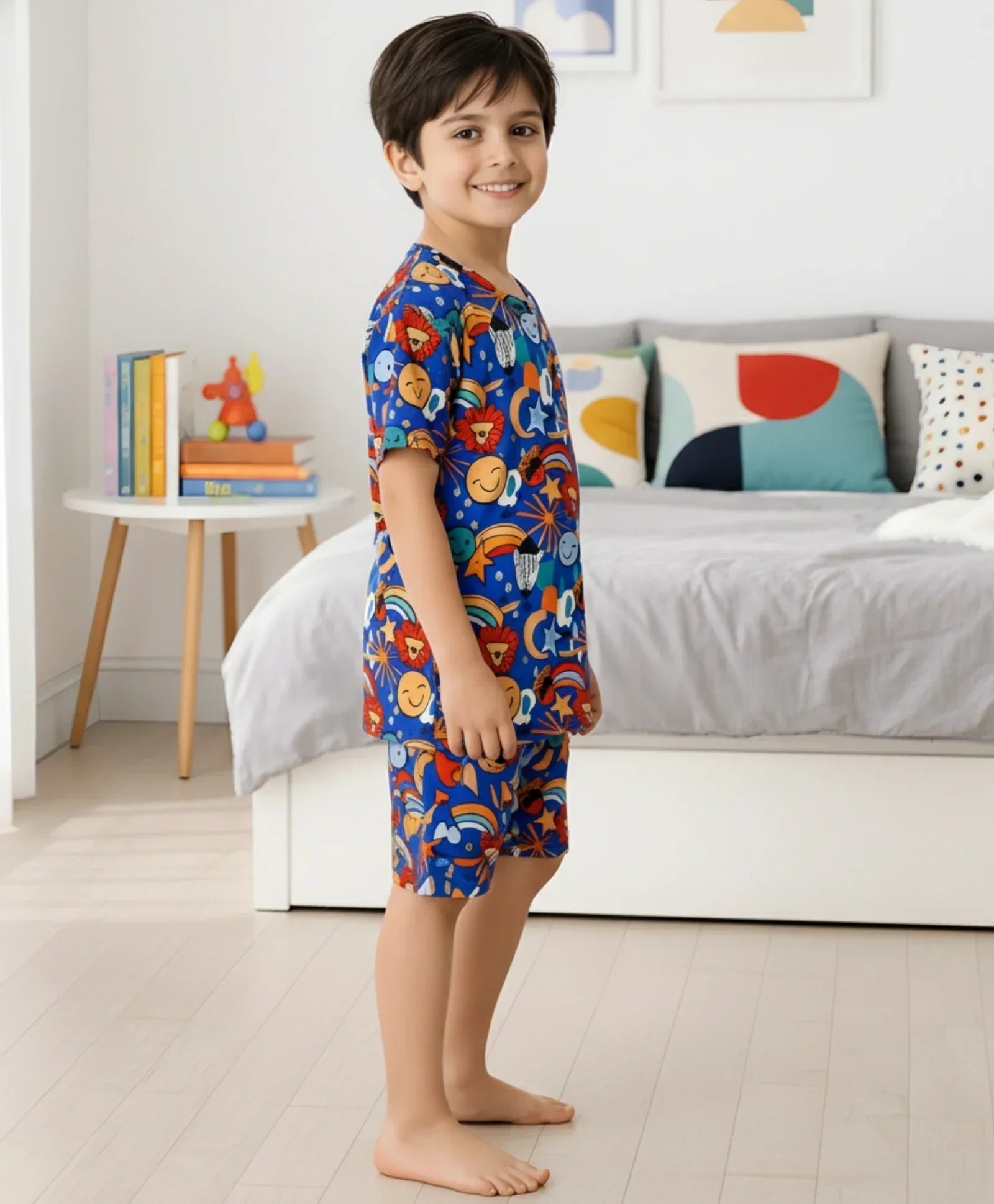 ANIMAL BLUE SLEEPWEAR SHORTS SET - BLUE