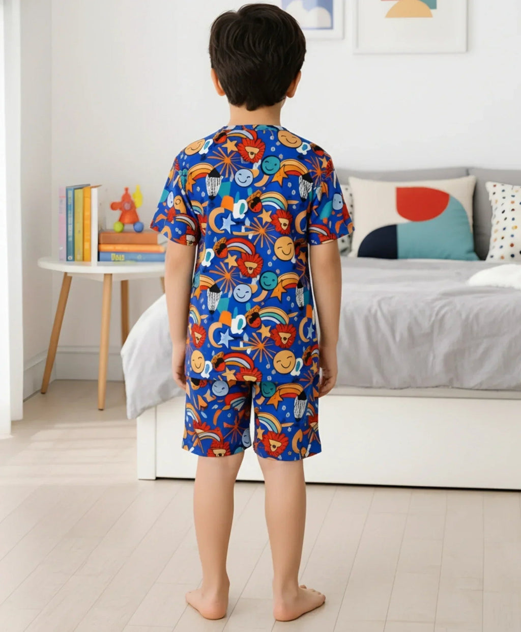 ANIMAL BLUE SLEEPWEAR SHORTS SET - BLUE
