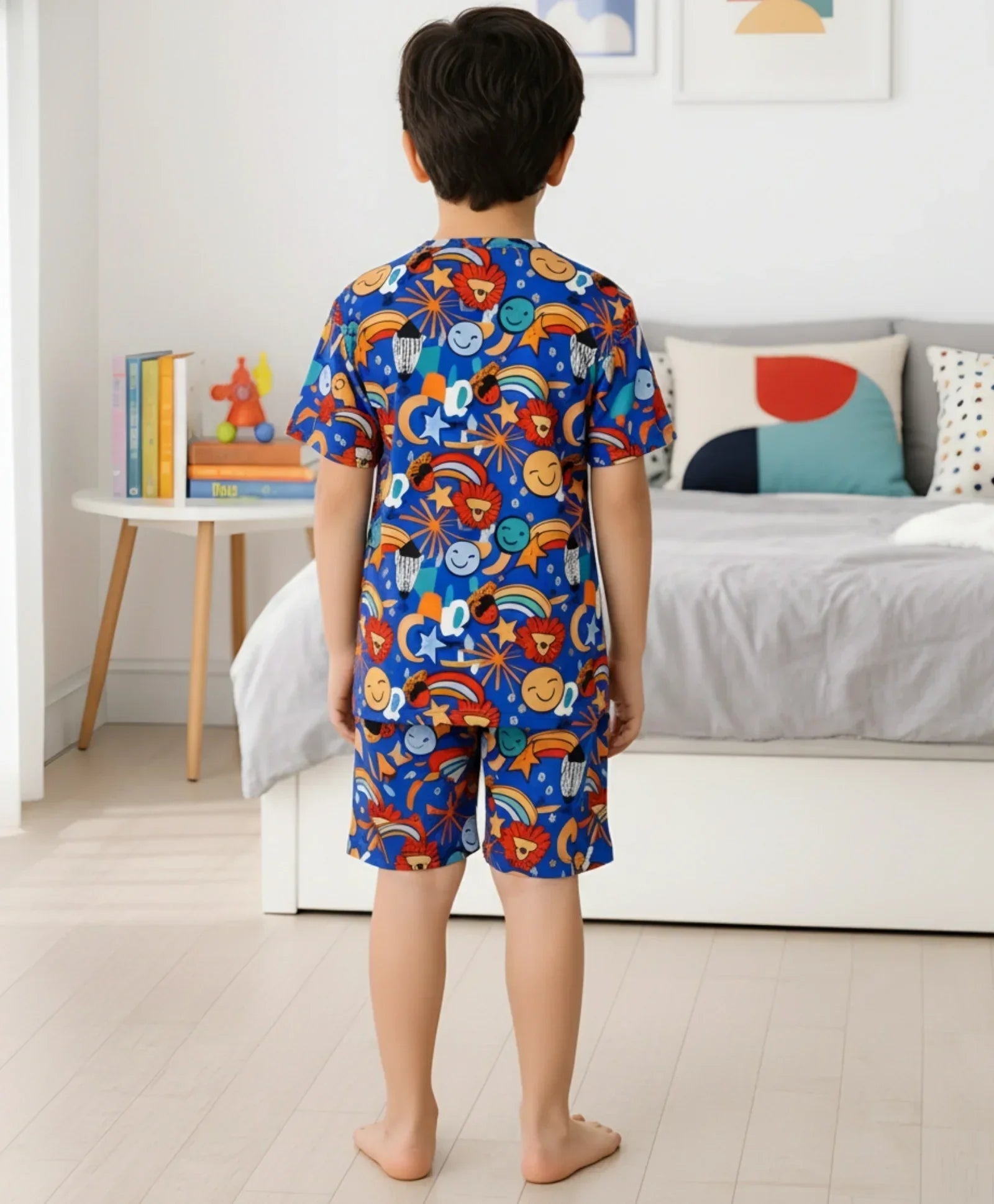 ANIMAL BLUE SLEEPWEAR SHORTS SET - BLUE
