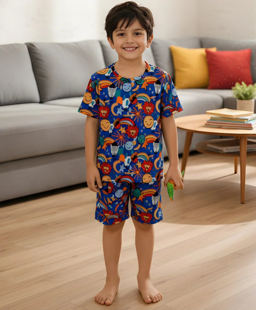 ANIMAL BLUE SLEEPWEAR SHORTS SET - BLUE
