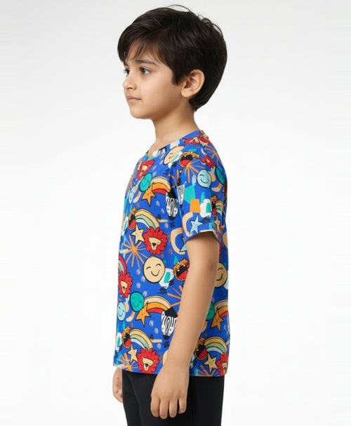ANIMAL SHORT SLEEVE T-SHIRT - BLUE