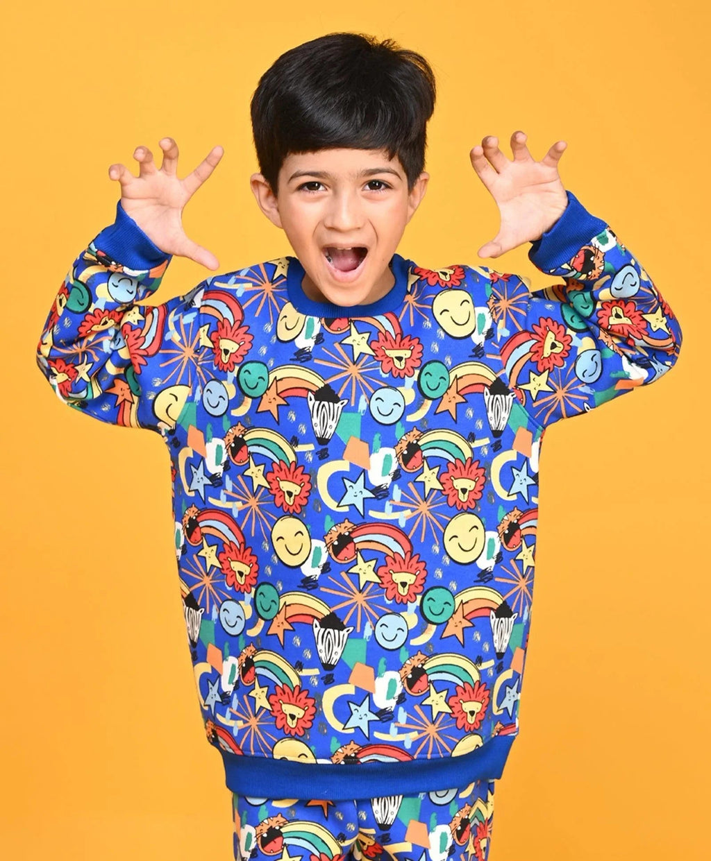 ANIMAL BOYS FLEECE SWEATSHIRT - BLUE