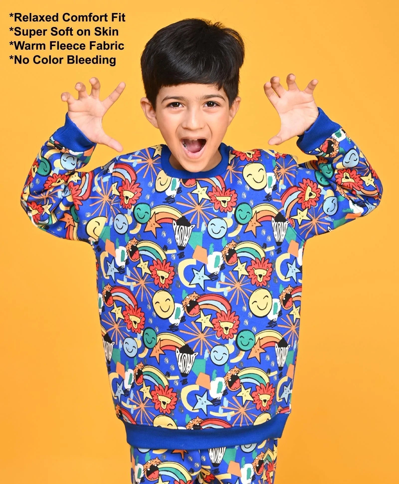 ANIMAL BOYS FLEECE SWEATSHIRT - BLUE
