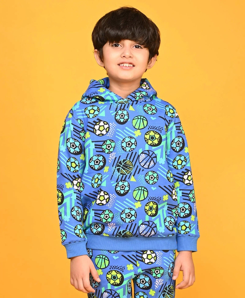 FOOTBALL BLUE BOYS FLEECE HOODIE - BLUE