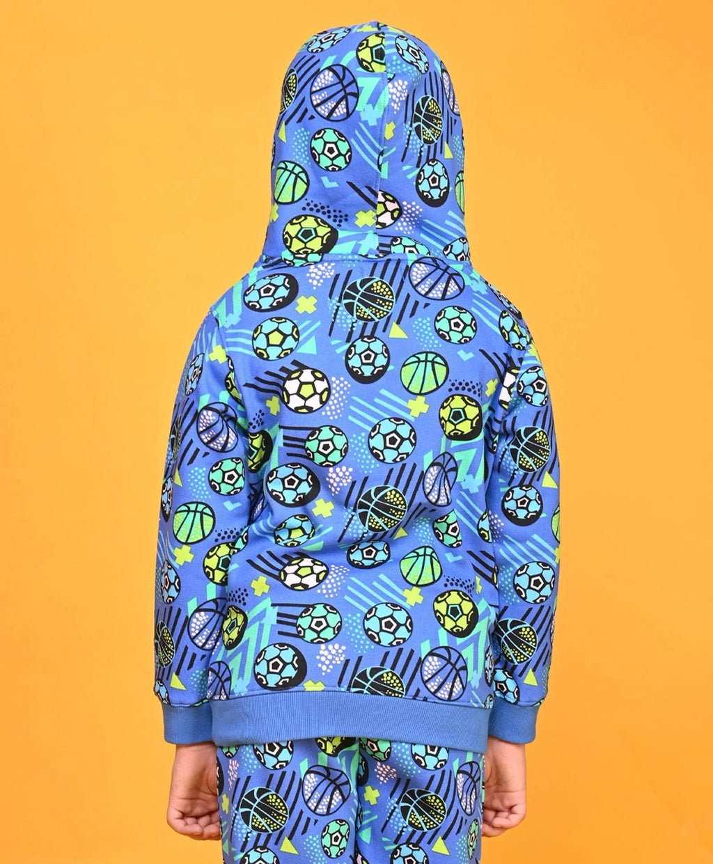 FOOTBALL BLUE BOYS FLEECE HOODIE - BLUE