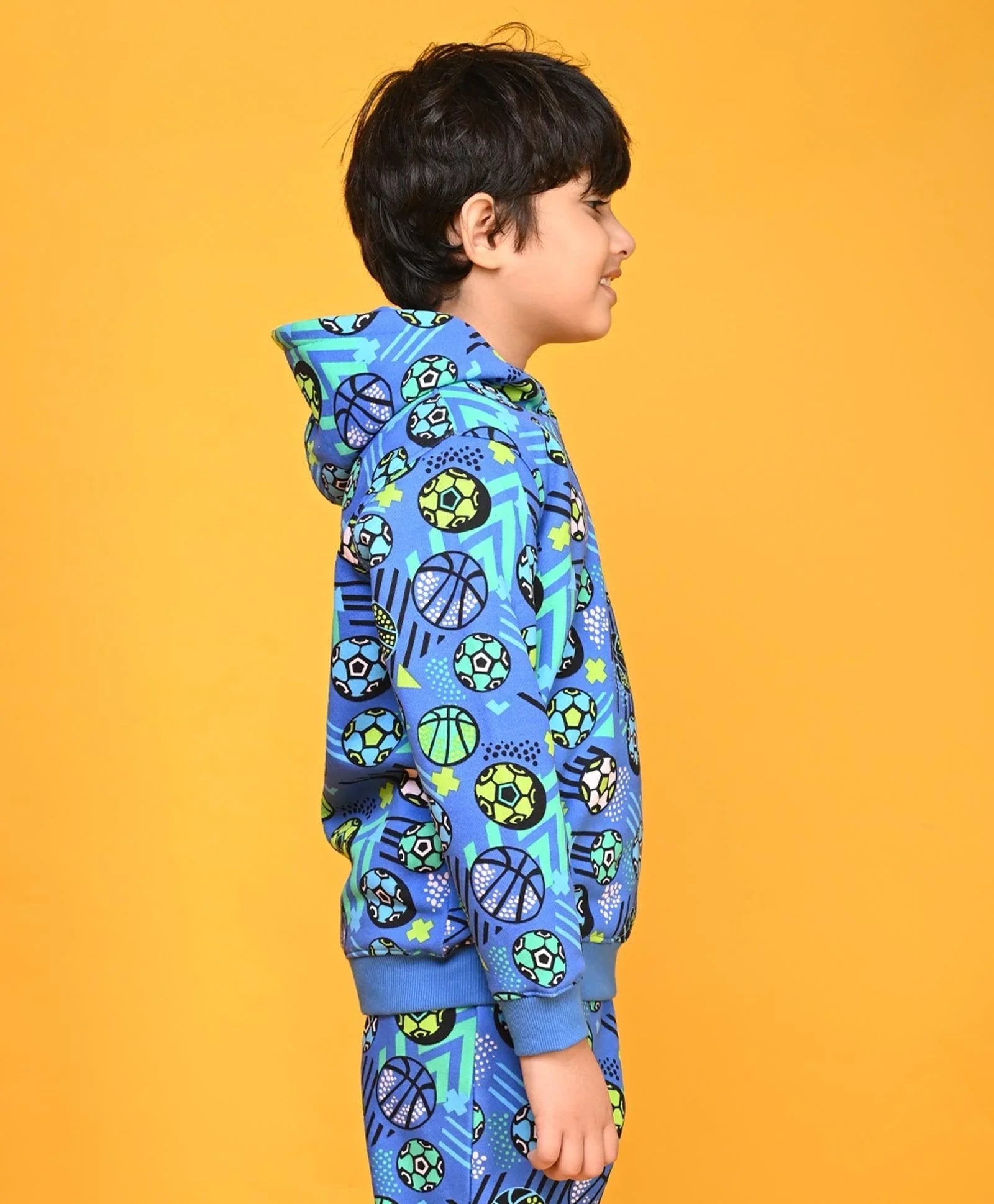 FOOTBALL BLUE BOYS FLEECE HOODIE - BLUE