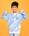 MARBLING BOYS FLEECE SWEATSHIRT - BLUE