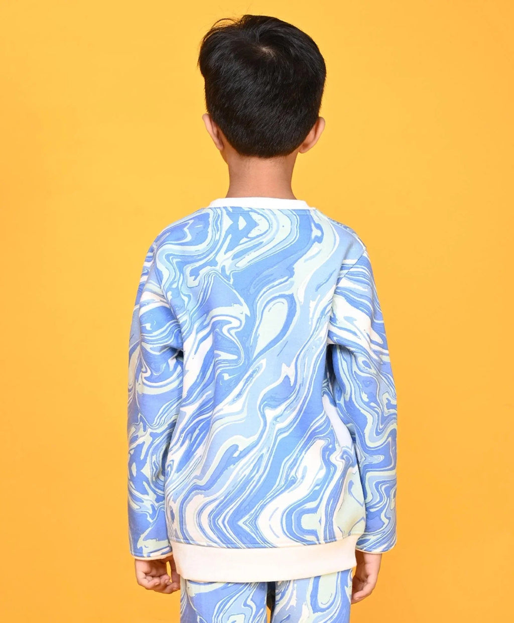 MARBLING BOYS FLEECE SWEATSHIRT - BLUE
