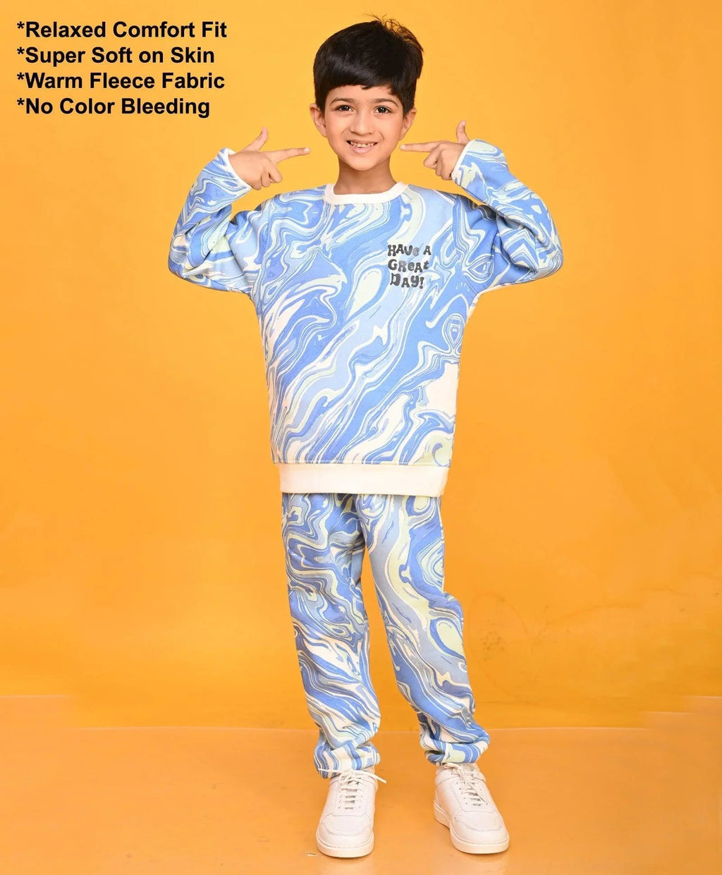 MARBLING BOYS FLEECE JOGGER - BLUE
