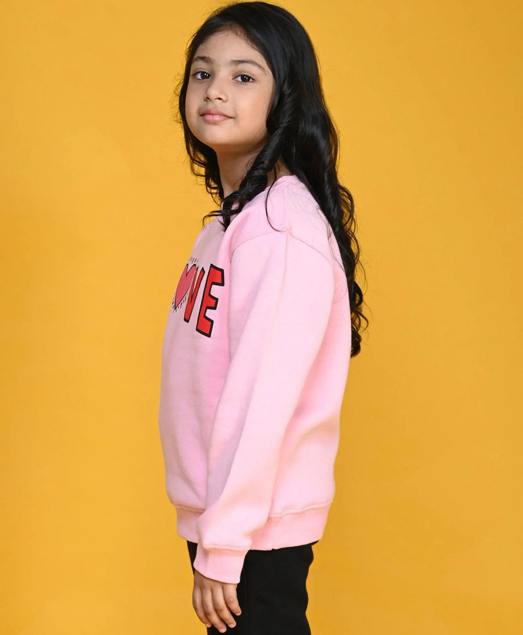 LOVE PINK GIRLS FLEECE SWEATSHIRT - PINK