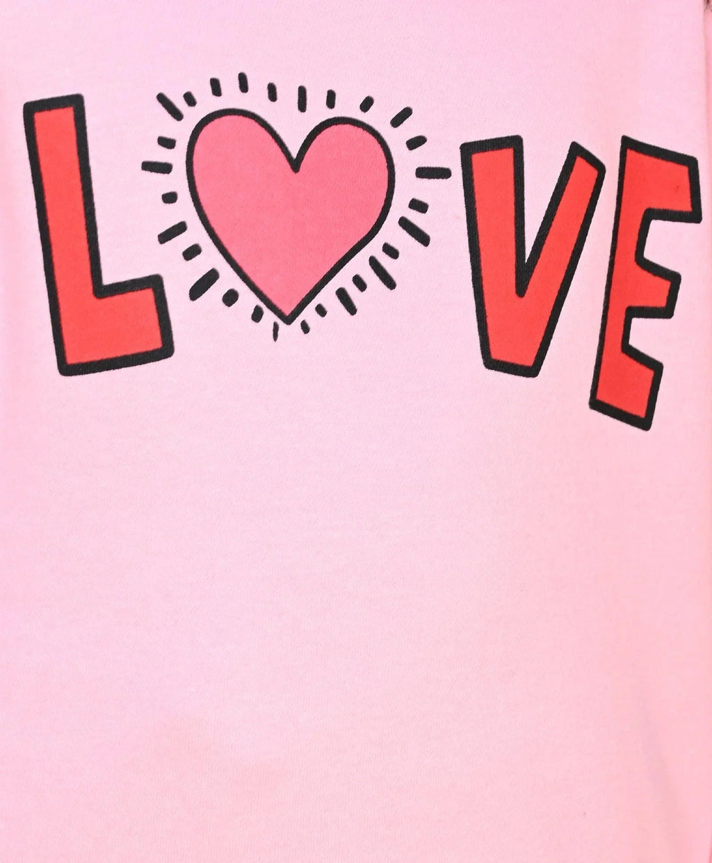 LOVE PINK GIRLS FLEECE SWEATSHIRT - PINK