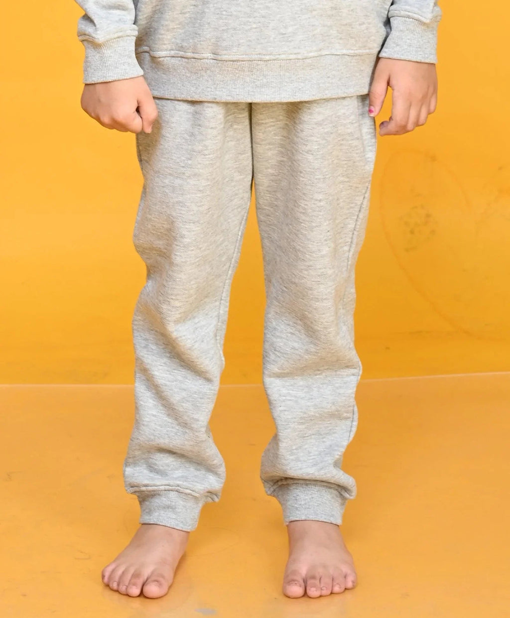 GREY MELANGE GIRLS FLEECE JOGGER - GREY MELANGE