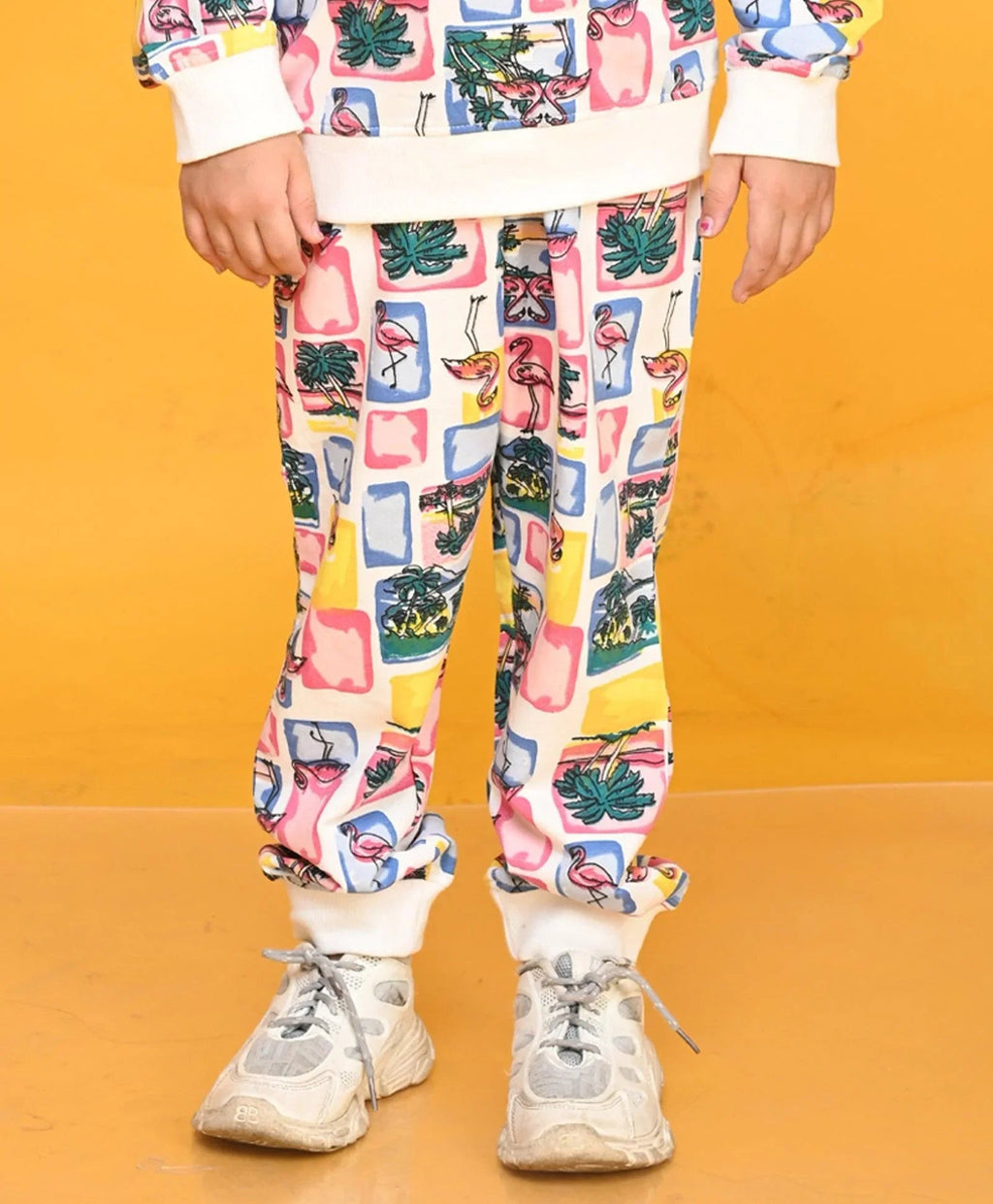 FLAMINGO NEW GIRLS FLEECE JOGGER - WHITE