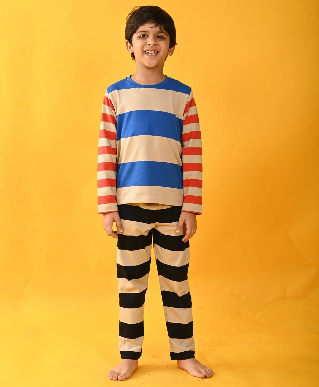 BLUE STRIPE LONG SLEEVE PYJAMA SET - FOREVER