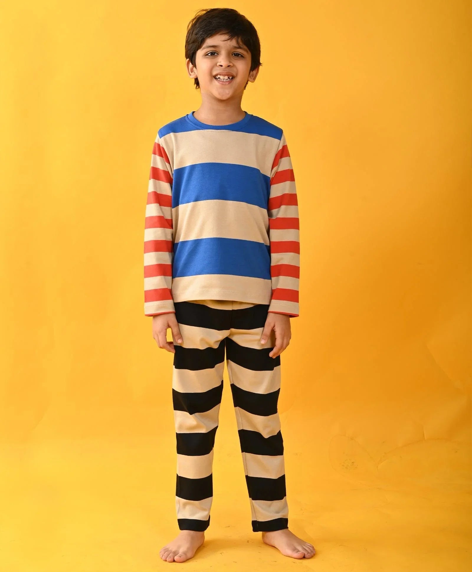 BLUE STRIPE LONG SLEEVE PYJAMA SET - FOREVER